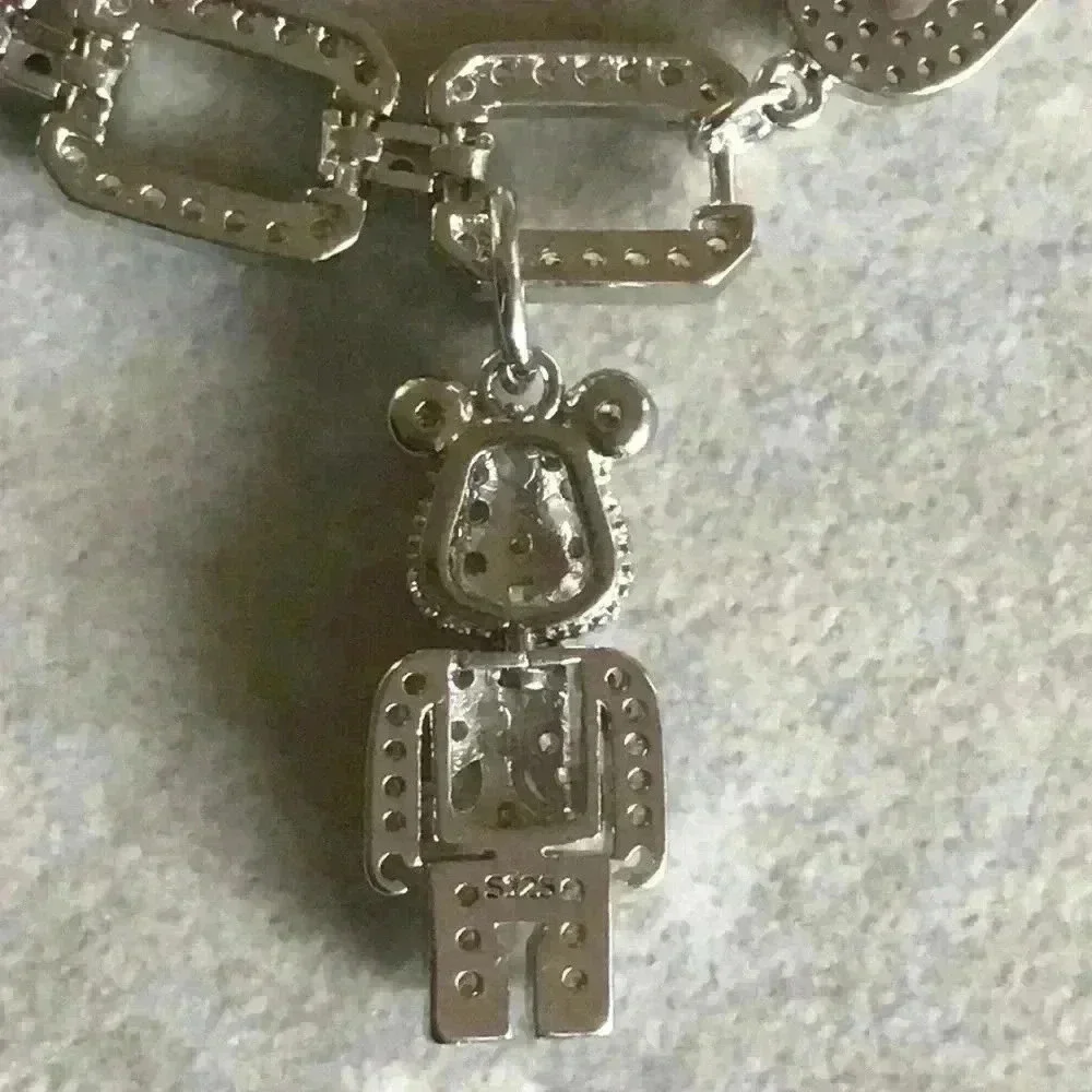 Ins Micro-inlaid Custom Made Bear Necklace